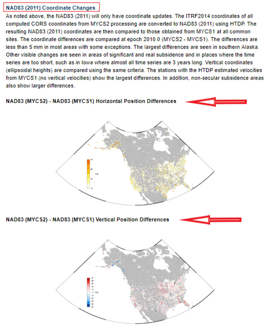 Section on changes in coordinates. (Screenshot: NGS)