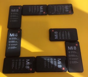 Xiaomi Mi 8 dual frequency smartphones procured for teams participating in ESA's second Galileo App Competition, taking place at ESTEC in the Netherlands on April 18. (Photo: ESA)