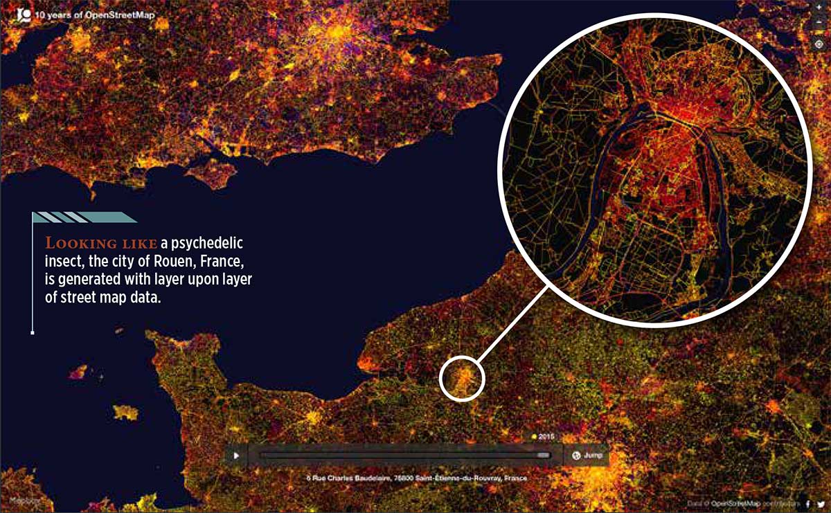 A European region in 2015. (Image: OpenStreetMap/GPS World)