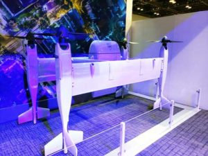 Tail-sitter package delivery drone. (Photo: Tony Murfin)