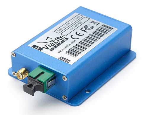 ViaLiteHD Blue OEM module, one of the available formats for the GPS RF over fiber link. (Photo: VitaLink)
