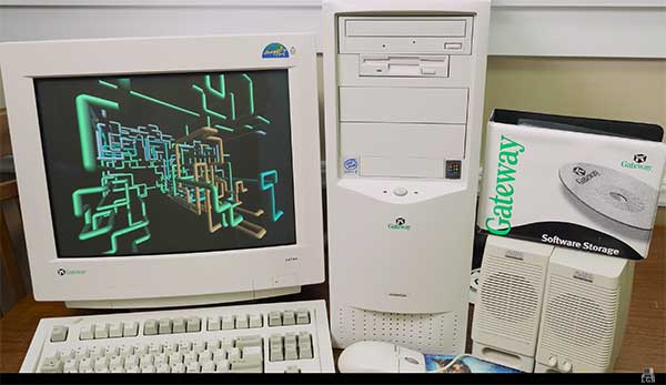 A 1999 Gateway PC refurbished by LRG. (Screenshot: LRG video, click to view)