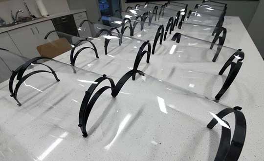 A batch of face shields prepared fo delivered to a Maryland hospital. (Photo: Robotic Research)