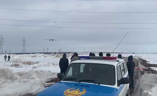 A KazUAV drone takes off to monitor the borders of the Kazakh capital of Nur-Sultan. (Photo: Terra Drone)