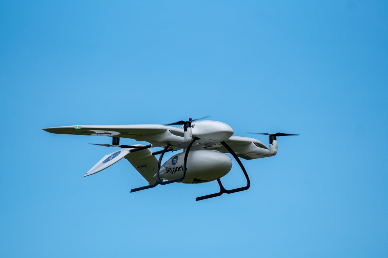 Skyports' delivery drone, manufactured by Wingcopter, takes flight. (Photo: Wingcopter)
