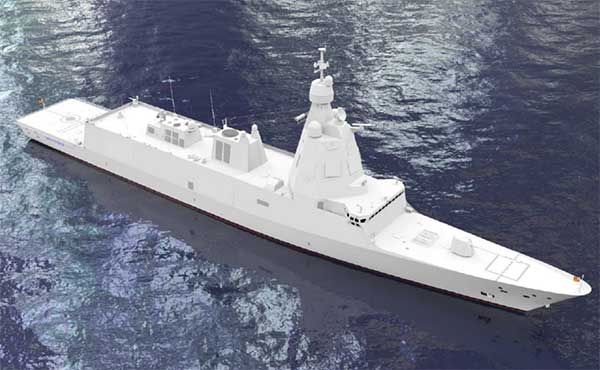 The F-110 frigate being developed for the Spanish Navy. (Artist's concept: Spanish Ministry of Defense)