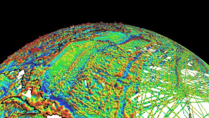 NOAA’s EMAG2 World Digital Magnetic Anomaly Map. (Image: NOAA National Geophysical Data Center)