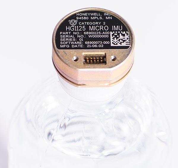 As illustrated here, the new HG1126 IMU is about the size of a water-bottle cap. (Photo: Honeywell)