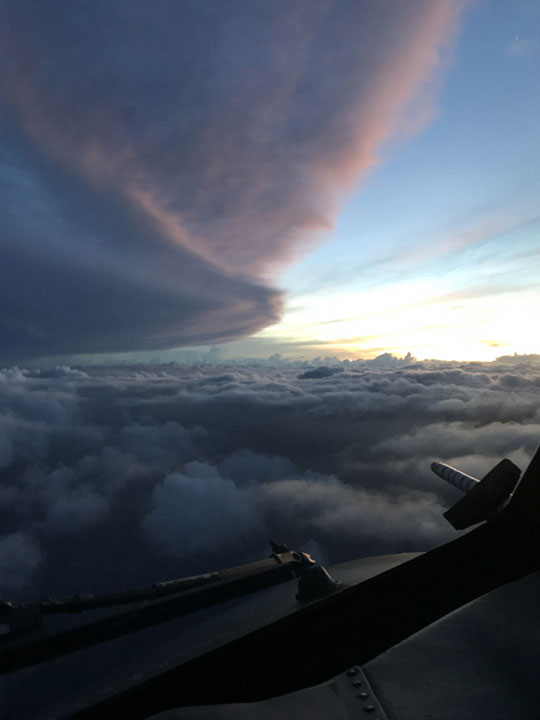 Edge of Tropical Storm Eta seen from NOAA WP-3D Orion N42RF Kermit on Nov. 10, 2020. (Photo: NOAA)