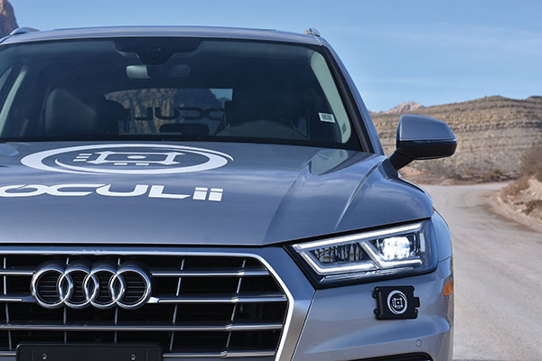 An Oculii sensor placed at the front corner of a vehicle. (Photo: Oculii)