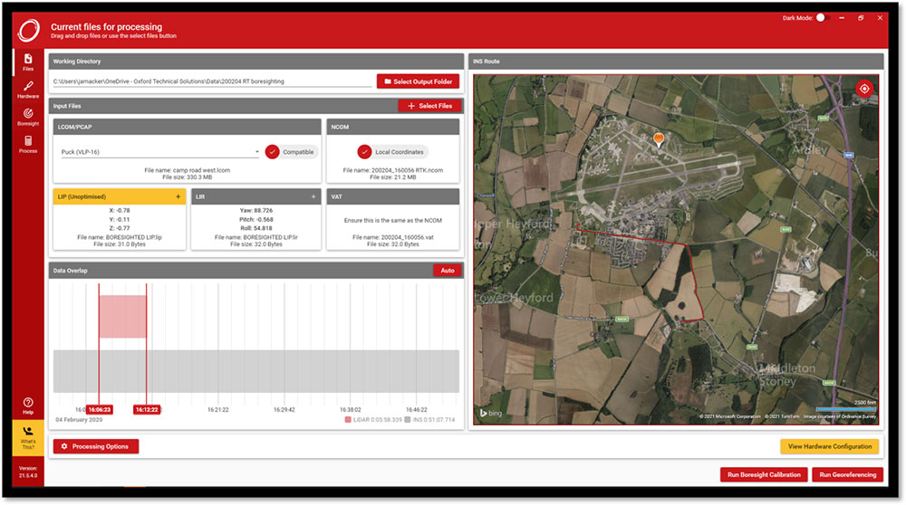 The OxTS Georeferencer time overlap chart. (Image: OxTS)