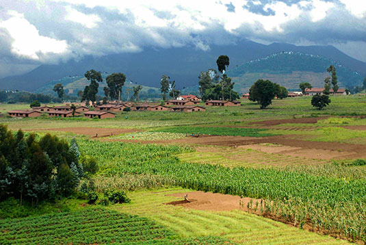 The new SBAS services are expected to aid agriculture and other sectors in Africa. The photo shows farming in the rich volcanic soils on the border of the Democratic Republic of Congo and Rwanda. (Photo: iStock/Getty Images Plus)