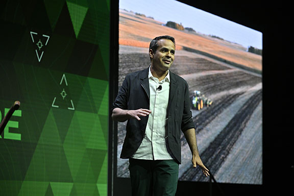 John Deere held a Media Days press conference at Mandalay Bay during CES 2022. (Photo: Consumer Technology Association)