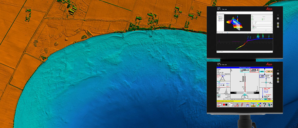 Leica Chiroptera 4X bathymetric data with Leica OC60 screen visualizing objects in near real-time during the flight. (Photo: Hexagon)