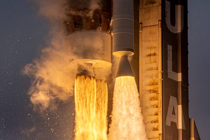 A ULA Atlas V rocket carried the USSF-8 mission for the U.S. Space Force into orbit, (Photo: ULA)