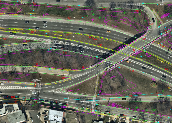 Nearmap aerial imagery is used as a basis for survey linework. Photo: Nearmap