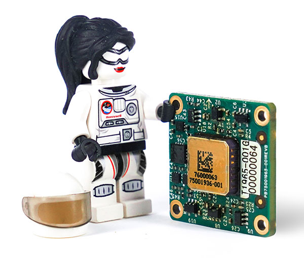 A LEGO Minifigure beside the MV60 shows its small size. (Photo: Honeywell)