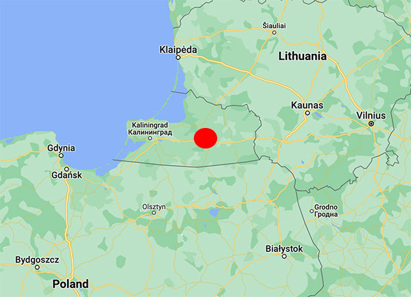 Kaliningrad is the capital of the Russian province of the same name, sandwiched between Poland and Lithuania along the Baltic Coast. (Map: Google)