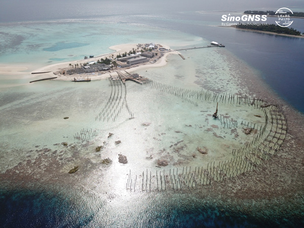 ComNav’s high-accuracy PileMaster sped construction of the Aarah Resort in the Maldives. Photo: LANKA Foundation and Piling Services Pvt. Ltd.