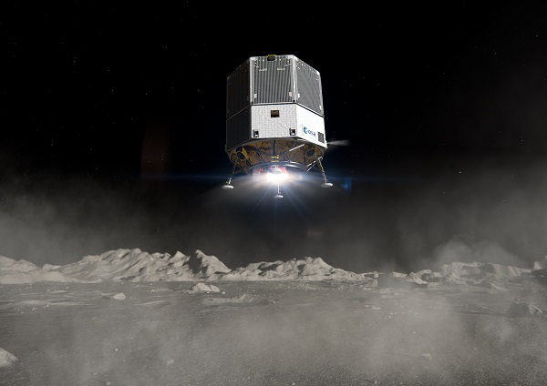 Lunar navigation satellites will ultimately help guide Moon landings, such as with the European Large Logistic Lander. (Image: ESA)