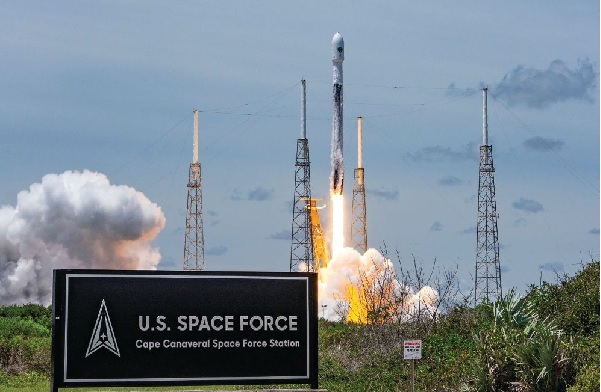 GPS III space vehicle 05 (GPS III-SV05) launched in June 2021 from Cape Canaveral Space Force Base, Florida, aboard a SpaceX Falcon 9 launch vehicle. (Photo: SpaceX)