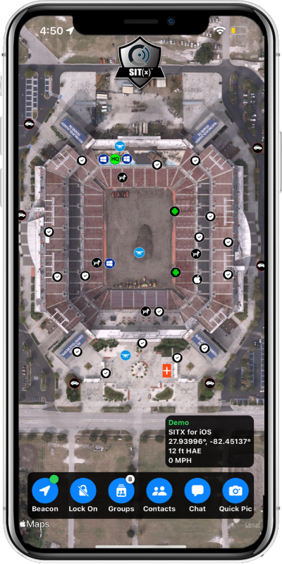 Sit(x) running on an iPhone. (Photo: PAR Government))
