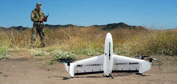 Quantix lands vertically, but flies fixed wing. (Photo: AeroVironment)