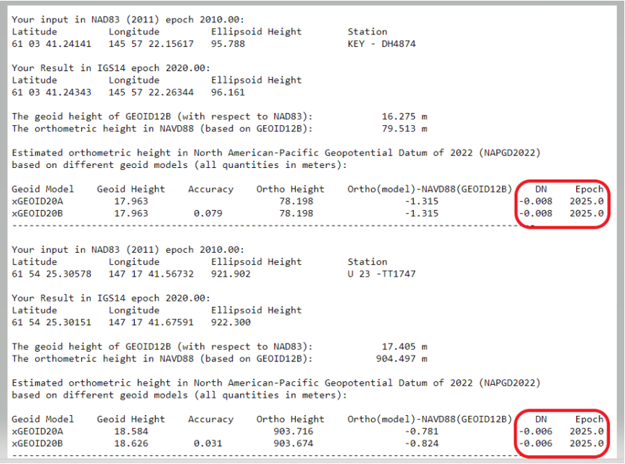 Note: DN is the time-dependent geoid change computed between user inputted epoch (t) and t.