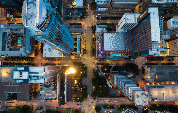 Tall buildings block GNSS signals, making satellite navigation in urban canyons very challenging. (Photo: RoschetzkyIstockPhoto/iStock/Getty Images Plus/Getty Images)