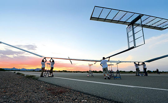 Zephyr is prepared for a flight test. (Photo: Airbus)