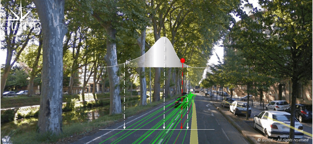 Figure 4. Effect of diffraction of GNSS signals on receivers passing under tree canopies. (Image: Authors)Photo: