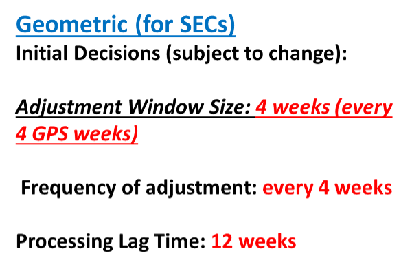 Proposed SEC Geometric Adjustment Window
