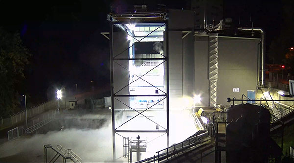 Ariane 6 Vinci engine testing at DLR Lampoldshausen. (Photo: ESA)