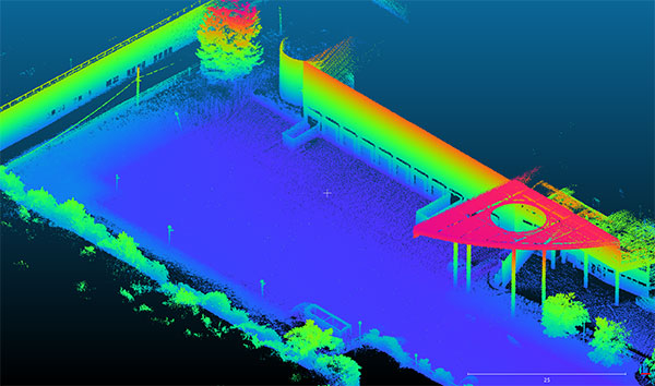 Lidar point cloud of SBG Systems head office created using the Quanta Micro. (Photo: SBG Systems)