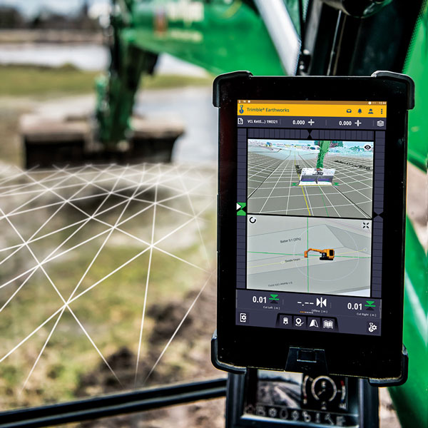 Machine control has evolved in the decades since initial productization from navigation and guiance to include precision control of blades, buckets and more, and the ability of even smaller equipment to work from 3D models. (Photo: Trimble)