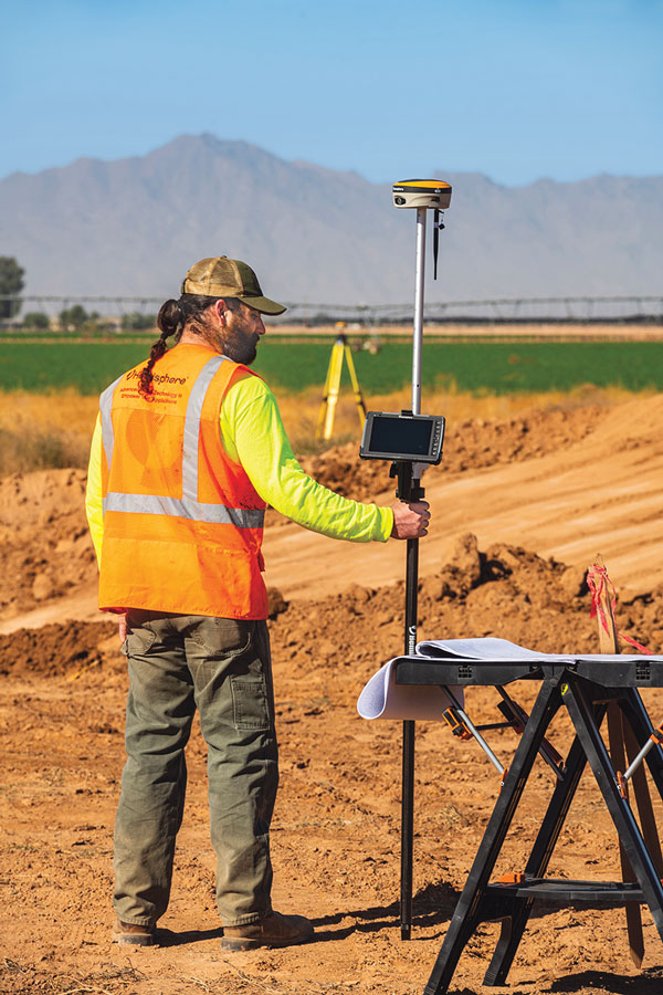 Going to a fully digital site means working fully in 3D, from a digital model, and seeking to eliminate 2D plans sets. No more interpretation, no more estimation—the right amount of material is moved rapidly and reliably by multiple machines working in harmony. (Photo: Hemisphere GNSS)