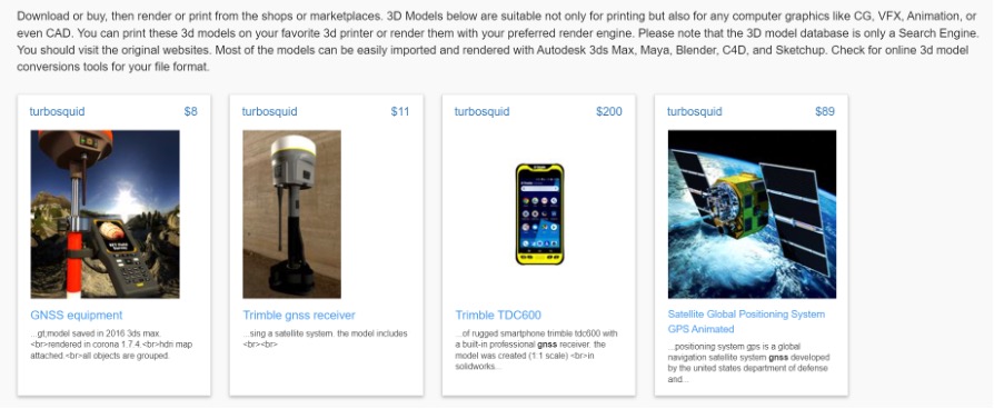 Screenshot: 3dmdb Website