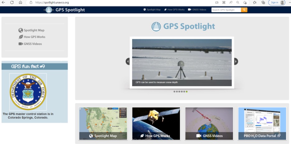 Screenshot: UNAVCO Website