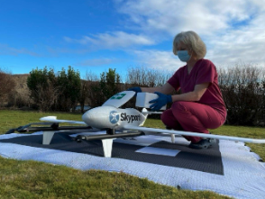 Loading a UAV in a UK medical trial. (Image: ESA)
