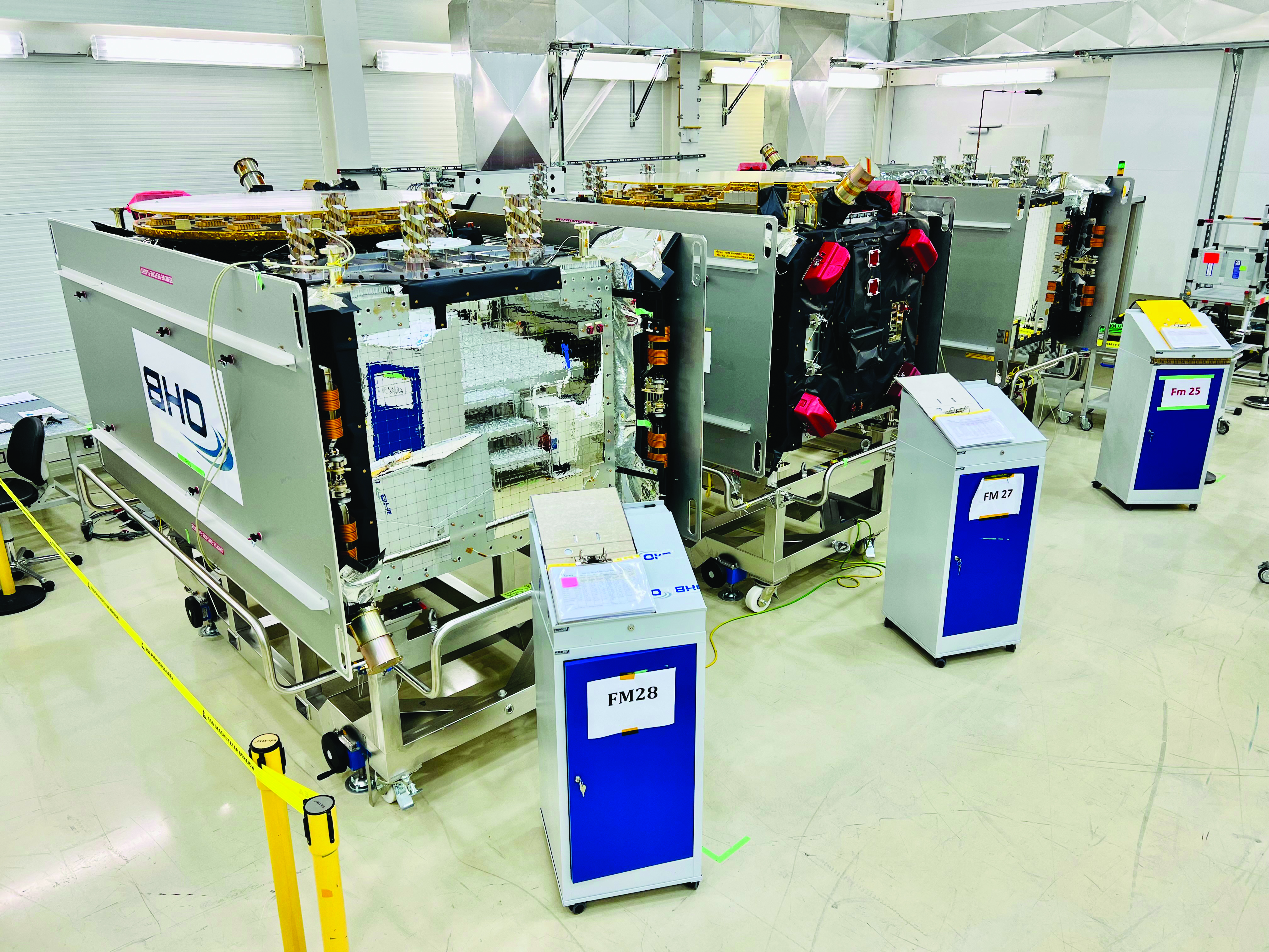 Galileo FOC batch three satellites in storage at OHB Systems. (Image: ESA)