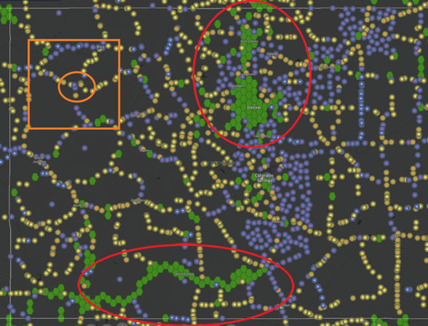 Overlay of completed and status of benchmarks in Colorado. (Image: NGS website)