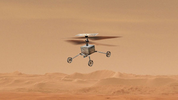 Conceptual design for the Sample Recovery Helicopters (Image: Aerovironment/ NASA/ JPL)