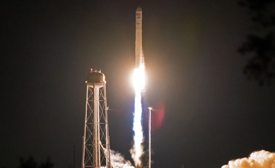 Figure 2 Bobcat-1 launches aboard the Cygnus NG-14 resupply mission to the International Space Station. (All figures except FIGURE 3 provided by the authors.)