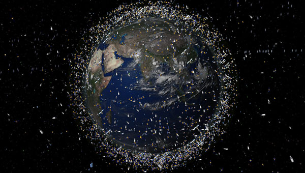 Artist impression; size of debris exaggerated as compared to Earth. (Image: ESA)