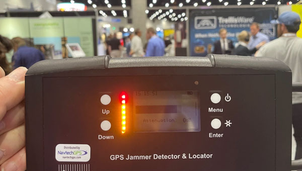 One of NavtechGPS’ directional finder identifies the source of interference at AUVSI’s Xpotential 2024 in San Diego. (Image: Dana Goward)