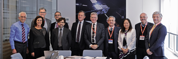 AVAC’s first meeting in 2018. From left to right: Javier Benedicto, ESA Navigation Director, and NAVAC members Alessandra Fiumara, Peter Grognard, Giorgio Solari, Rafael Lucas Rodriguez, Pierluigi Mancini, Roger McKinlay, Stefano Debei, Nityaporn Sirikan, Bernd Eissfeller and Luis Mayo.