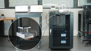 Cerber CRPA Receiver with four-channel antenna and Constellator CRPA simulator. (Photo: Syntony)