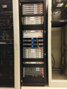 PFT3207A GNSS receivers in 1+1 configuration with a ptf1207A redundancy switch to provide timing and frequency reference signals to sub-systems in a satellite Earth station installation.