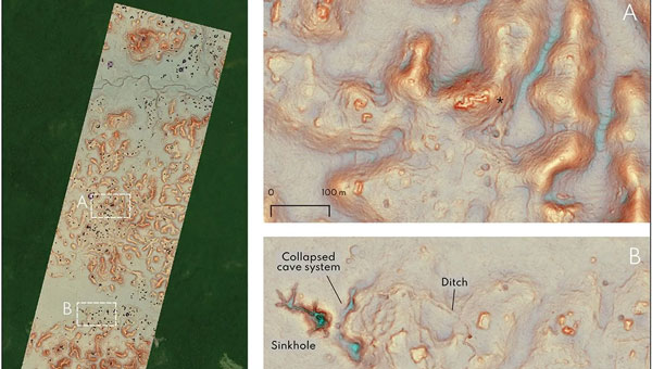 The city discovered in Campeche was hidden beside modern buildings and highways. Credit: Auld-Thomas et al. Antiquity)