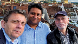 Attila Komjathy, Sunil Bisnath and Richard, IGS Symposium and Workshop, Bern, Switzerland, 2024.